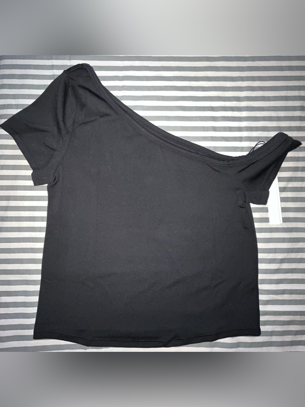 Paragon Fitwear Reluna Full Length One Shoulder Top in Black Size M